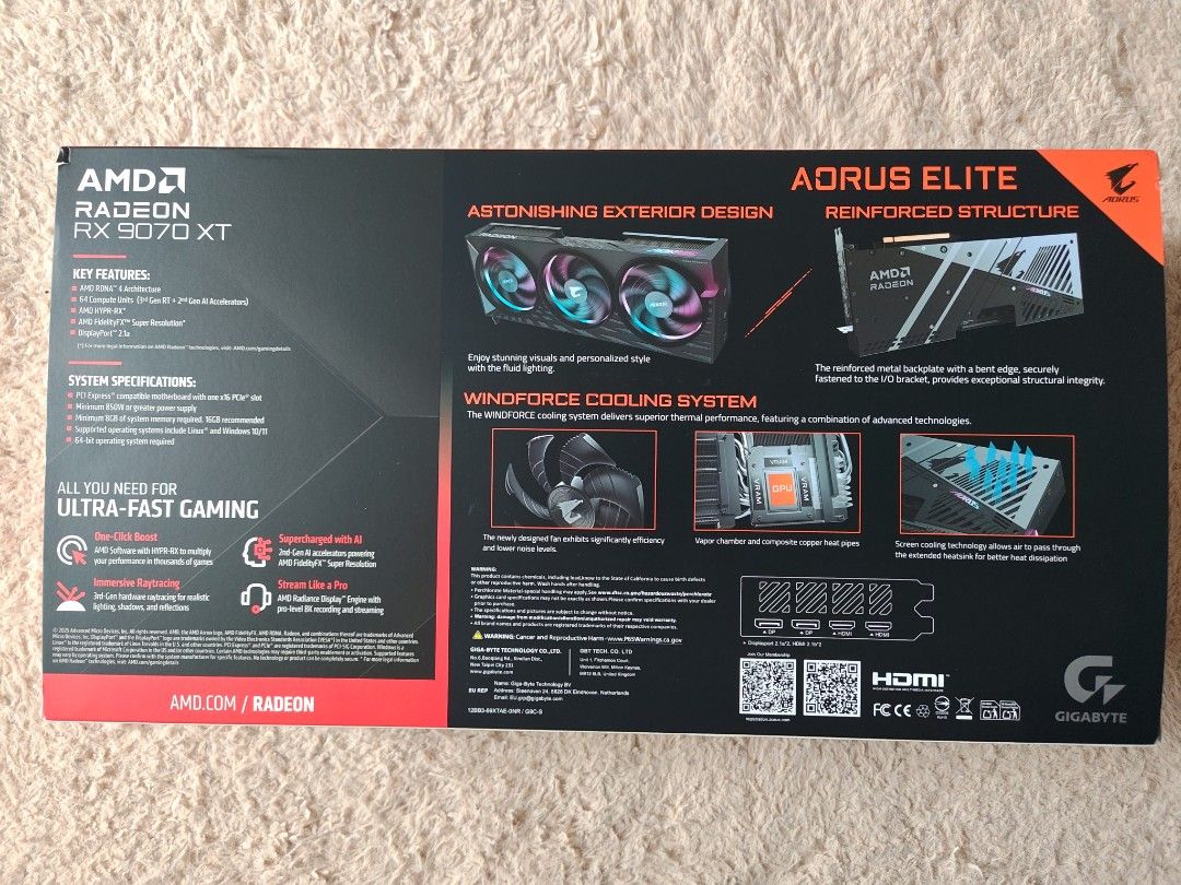 GIGABYTE AORUS Elite AMD Radeon RX 9070 XT442013913994373121