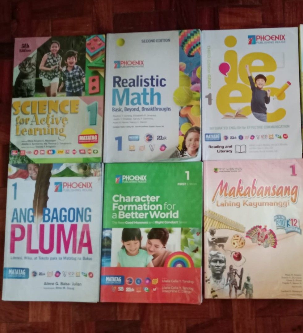Grade 1 Matatag TextBooks (Category: Textbooks) located in Muntinlupa City. Submitted by pick.a.buks (Listing ID 1435369429, Image 1). Description: 100 each, large soft bound books, some pages with writings..