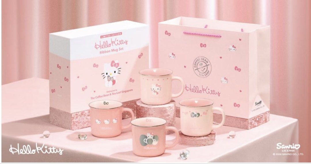 Hello Kitty Ribbon Mug Set x Coffee Bean- Limited Edition