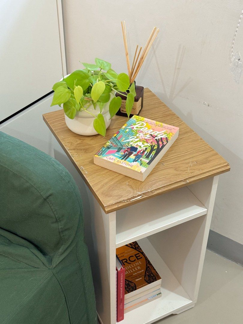 IKEA SKRUVBY White & Wooden Side Table (Category: Tables & Sets) located in Bacoor. Submitted by cozyju (Listing ID 1435436123, Image 1). Description: Bought from Ikea for 2,000 pesos. Color: White Material: Particleboard This is a heavily used item and there are signs of usage especially at the top panel. RFS: Moving out Location: Bacoor MOP: GCash, Gotyme, Maribank or bank transfer MOD: Lalamove or we can do meetup or deliver it during weekends
