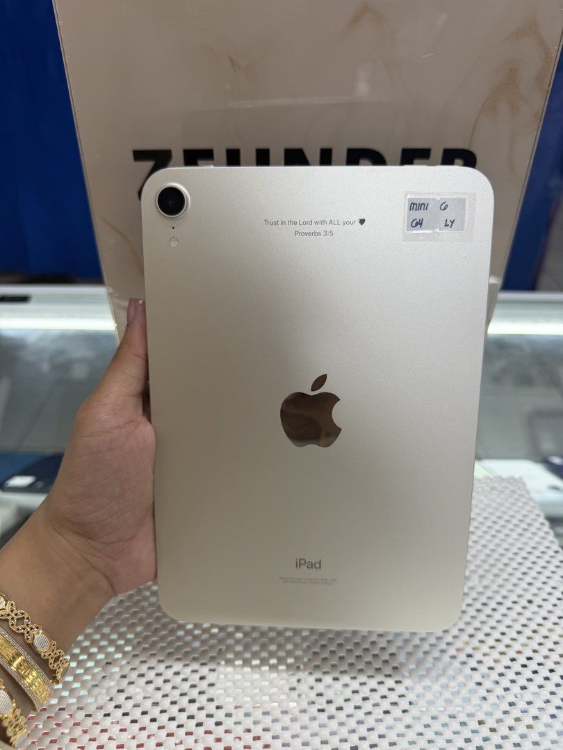 iPad MINI 6 64GB WIFI ONLY (NO ISSUE) (Category: iPad) located in San Juan City. Submitted by desireebayal96 (Listing ID 1435488735, Image 1). Description: iPad Mini 6 (STARLIGHT) * 64GB * WIFI ONLY * 97% SMOOTH * NO ISSUE * NO HISTORY OF REPAIR * NO ICLOUD ISSUE * WORKING TRUETONE & FINGERPRINT * WITH 20W SET CHARGER OPEN FOR COD SAME DAY DELIVERY PLUS SHIPPING FEE MESSAGE ME DIRECTLY FOR MORE INFO Store located📍2nd floor Vmall Greenhills Shopp