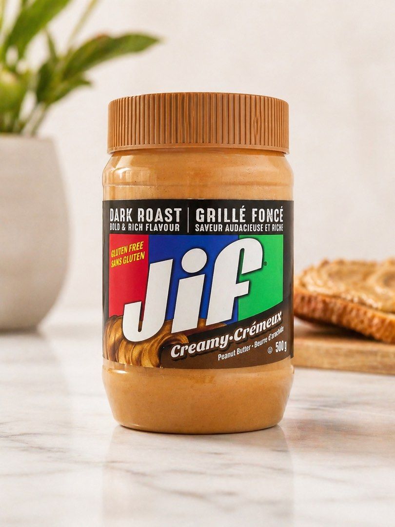 Jif Dark Roast Creamy Peanut Butter (Category: Packaged & Instant Food) located in Balungao. Submitted by kateee21 (Listing ID 1435337634, Image 1). Description: 💯 Authentic/ Original Made in USA Peanut Butter ✅ 500g ✅ EXP: April 15, 2027 📌📌📌 Available for PREORDER 🛳 Shipping from Canada 🇨🇦 to Philippines 🇵🇭 via sea cargo 📦; Local Shipping fee c/o buyer ✅ If you are interested and willing to wait, do not hesitate to DM us! 😉.