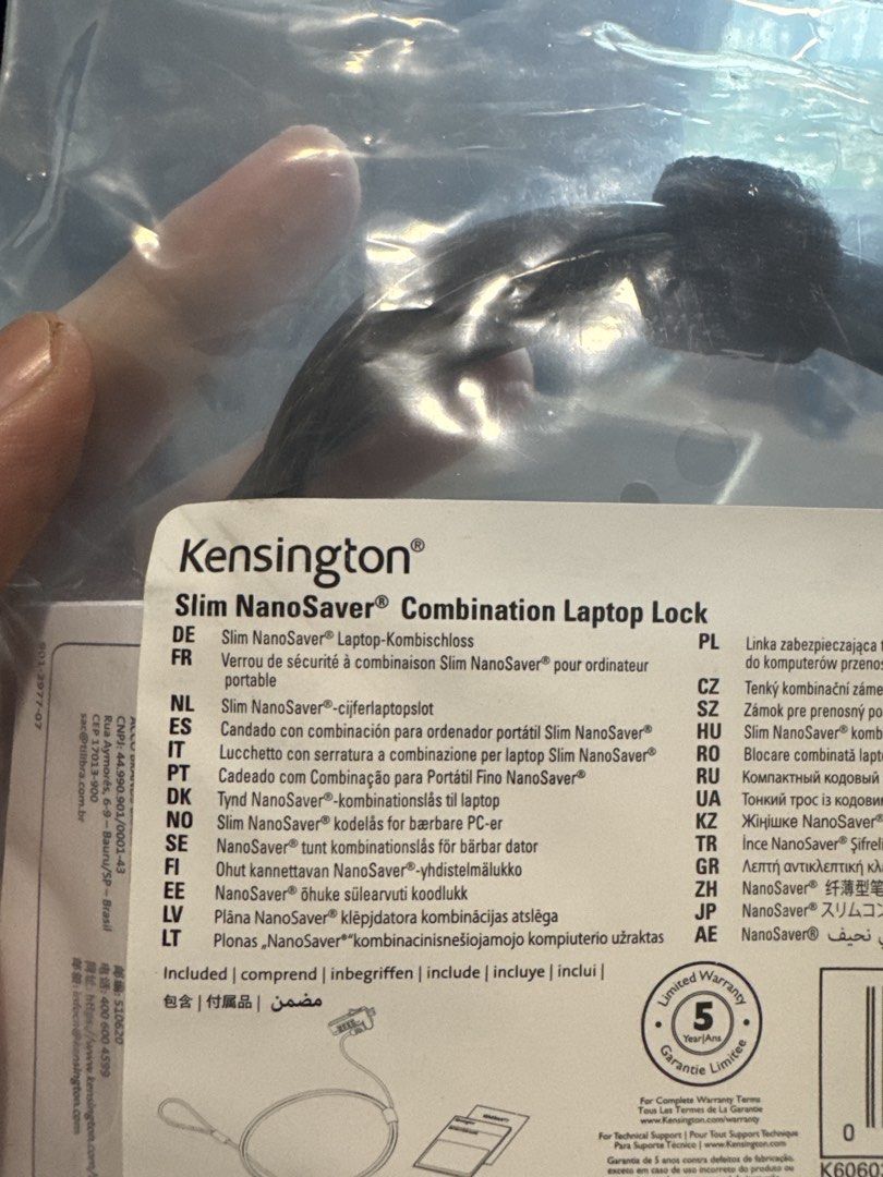 Kensington Slim NanoSaver Combination Laptop Lock
