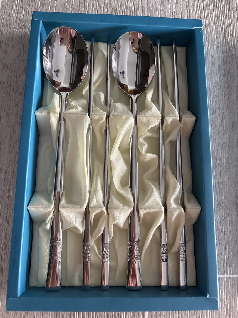 Korean Stainless Steel Spoon and Chopstick Set