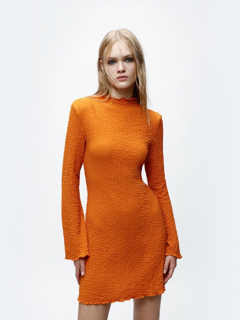 Lefties Orange Textured Dress Small (Category: Dresses) located in Manila. Submitted by repeat_finds_ph (Listing ID 1435419962, Image 2). Description: Dress are like new Brand : Lefties Size : Small 📍Valenzuela City Payment First Basis Shipping : J&T Metro Manila - 75.00 Luzon - 95.00 Visayas/Mindanao- 115.
