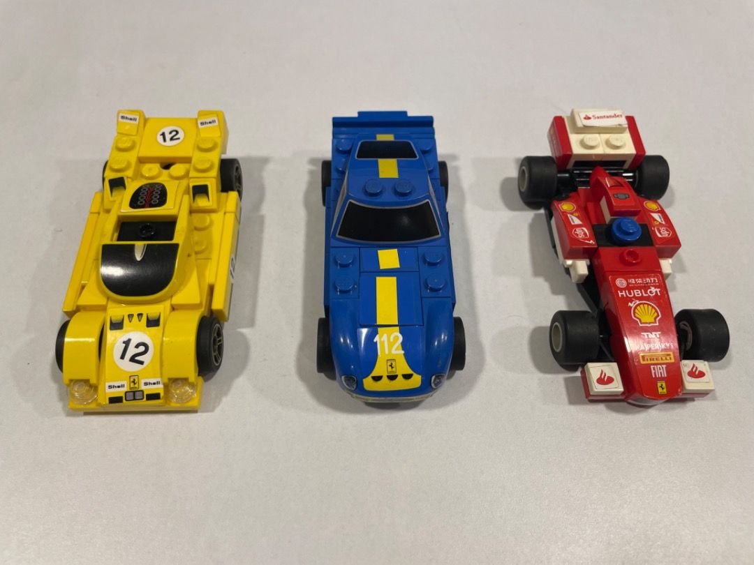 LEGO Shell Ferrari (Category: Lego & Building Sets) located in Taguig. Submitted by clonedbricks (Listing ID 1435447595, Image 1). Description: 40190 - Ferrari F138 40192 - Ferrari 250 GTO 40193 - Ferrari 512 S P199 each Can be delivered built or disassembled Located in BGC Lalamove or J&T ok if covered by buyer RFS: Duplicates.