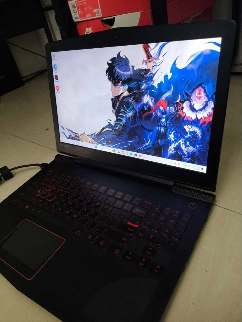 Lenovo Gaming Laptop (Category: Laptops & Notebooks) located in Manila. Submitted by cutipsy (Listing ID 1435433374, Image 2). Description: - Lenovo gaming laptop - Red backlit keyboard - Intel i7-7700HQ CPU - NVIDIA GeForce GTX 1050 GPU - Black exterior - Includes power cable.