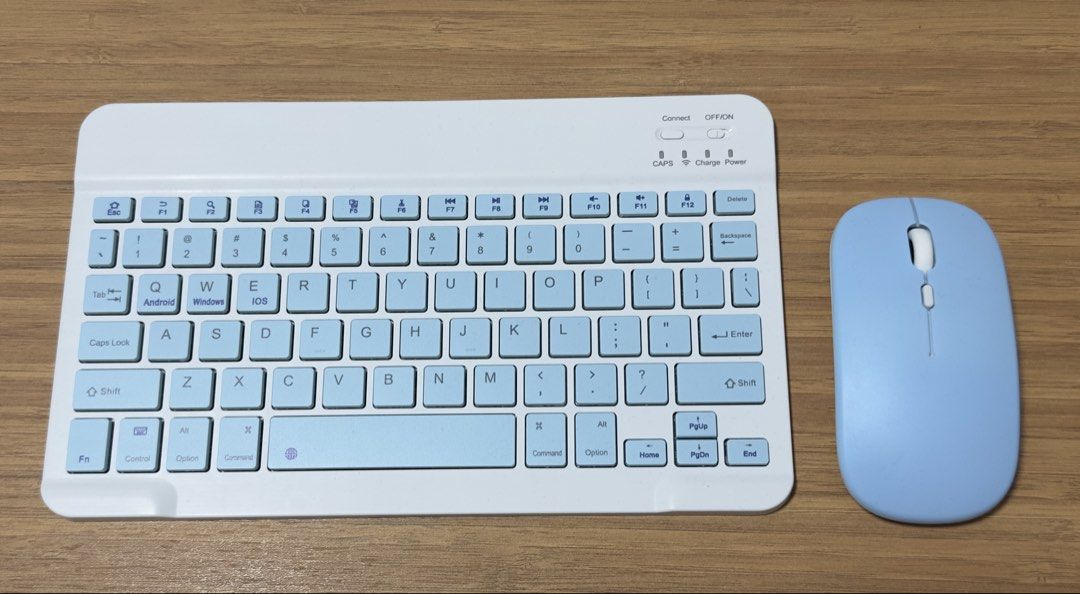 Macbook Wireless Keyboard and Mouse Set - White and Blue442454740787548160