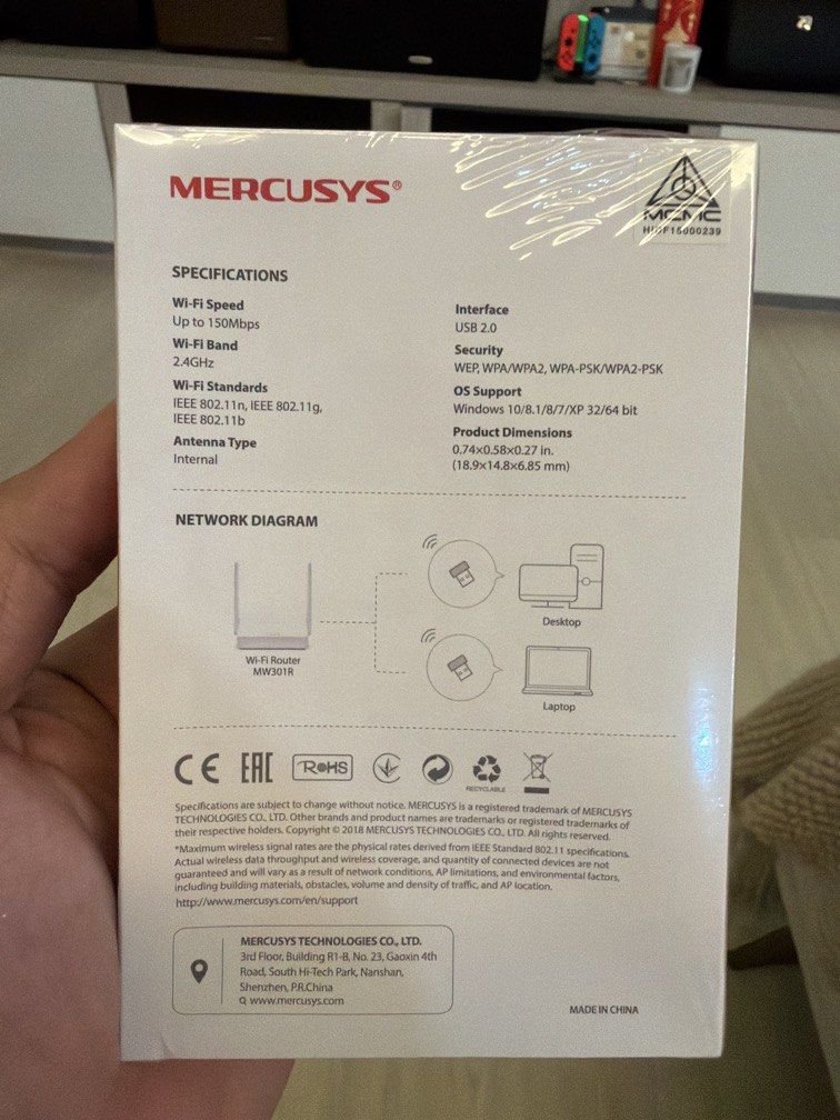 Mercusys N150 wireless Nano USB Adapter442347129763287041