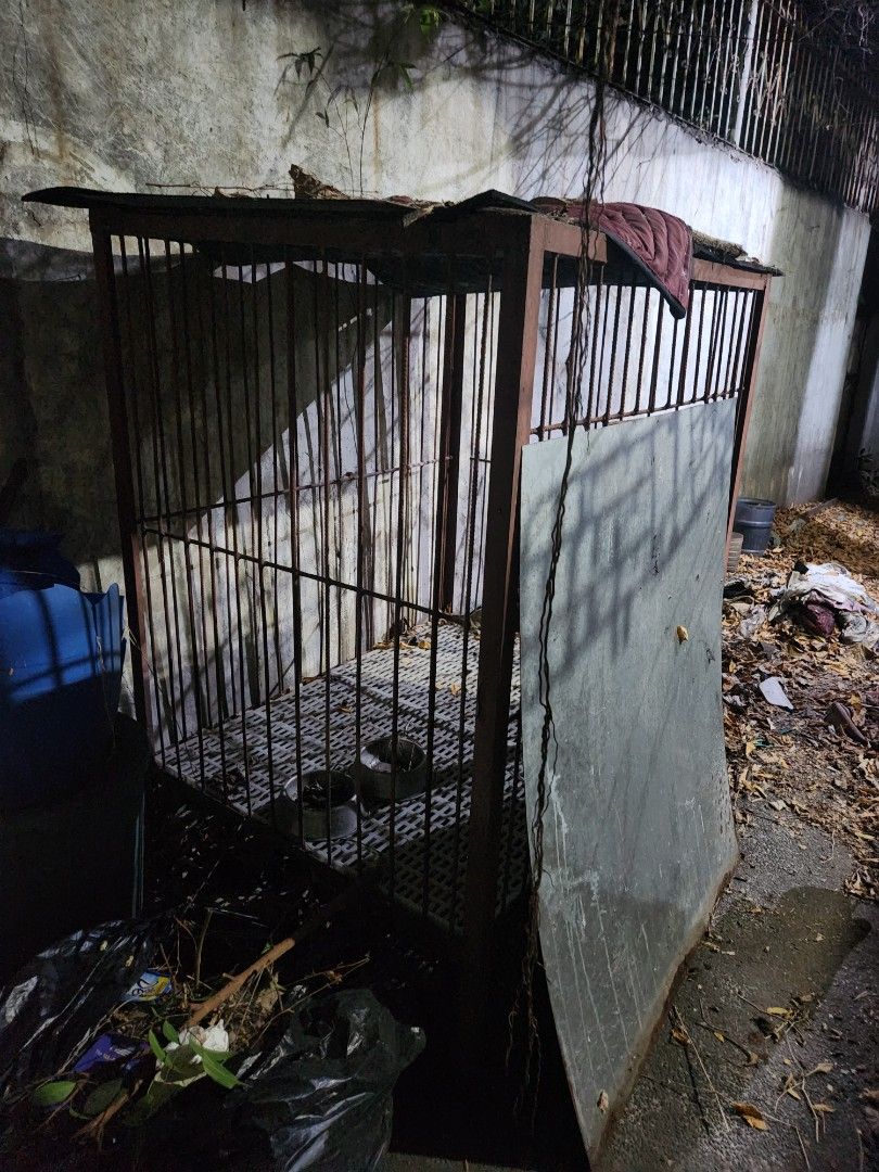 Metal Dog Cage (Category: Homes & Other Pet Accessories) located in Manila. Submitted by chemit97 (Listing ID 1435458072, Image 1). Description: - Sturdy metal dog cage - vertical steel frame design for ventilation and visibility - no roof - red oxide metal frame - Suitable for medium to large-sized dogs - Features a door for easy access.