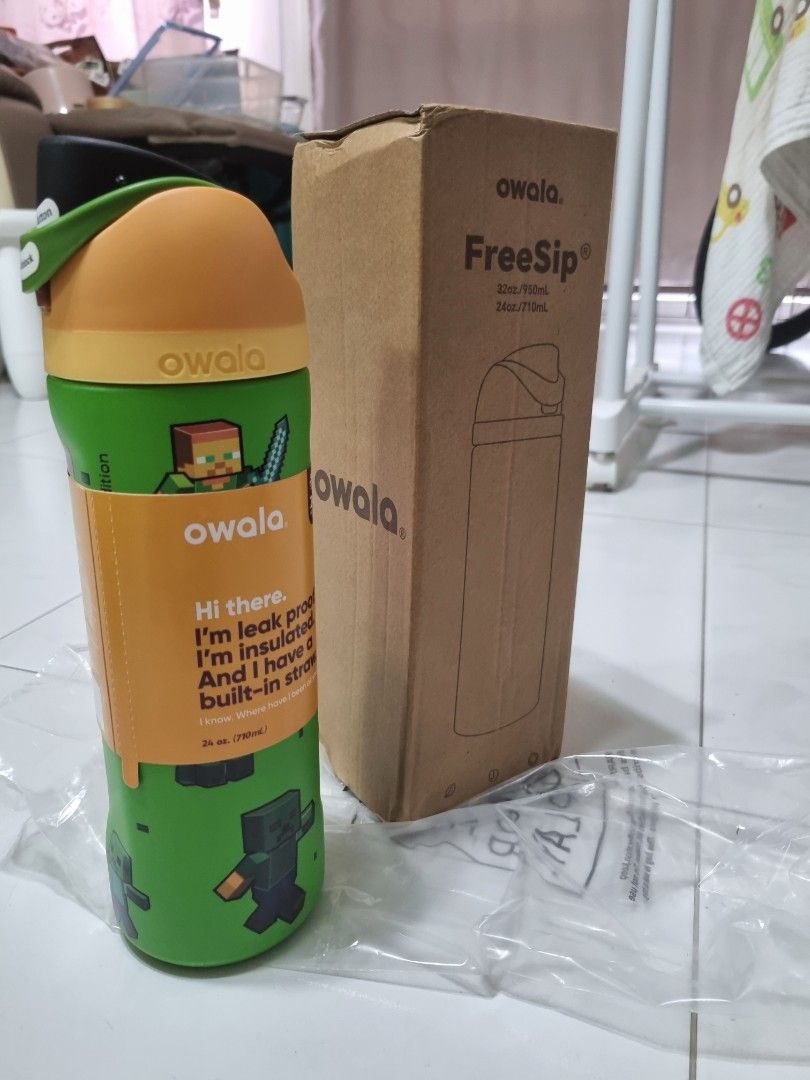 OEM Owala FreeSip Kids Hello Kitty White Minecraft Black Red Insulated Water Bottle - 24oz