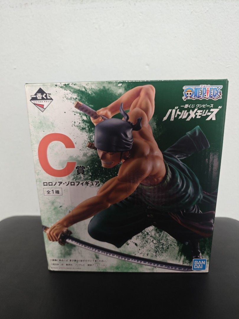 One Piece Ichiban Kuji Battle Memories Zoro Prize C Figure | Bandai (Category: Toy Figures) located in Singapore. Submitted by gamertag (Listing ID 1435406818, Image 1). Description: ⚔️ One Piece Roronoa Zoro figure 🎁 Ichiban Kuji Battle Memories Prize C 📦 Comes with original box 🧍 Approx. 14cm figure 🔥 Older Kuji release, good for Zoro / One Piece collectors 📸 Condition as shown in photos 💬 Open to reasonable offers 🚇 Meet-up / self-colle