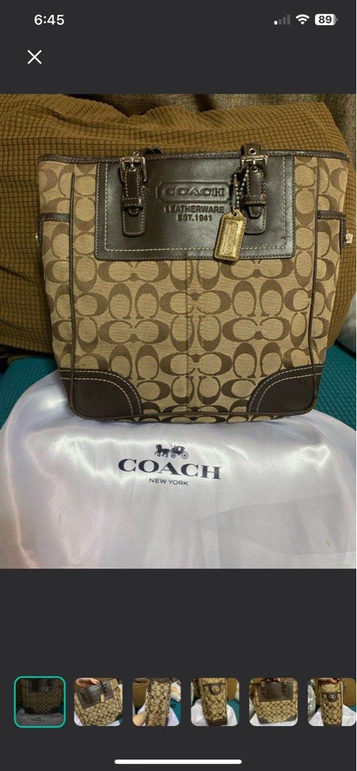 Original Coach shoulder bag (Category: Shoulder Bags) located in Quezon City. Submitted by shindreicloset (Listing ID 1435445908, Image 1). Description: Original coach shoulder bag kasya laptop and ipad what you see is what you get super durable with dust bag super linis ng loob.