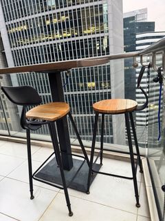 Outdoor Bar Table and Stools Set, Furniture & Home Living, Furniture ...