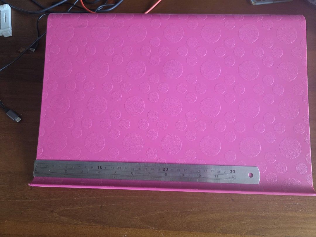 Pink Laptop Stand with Circle Pattern