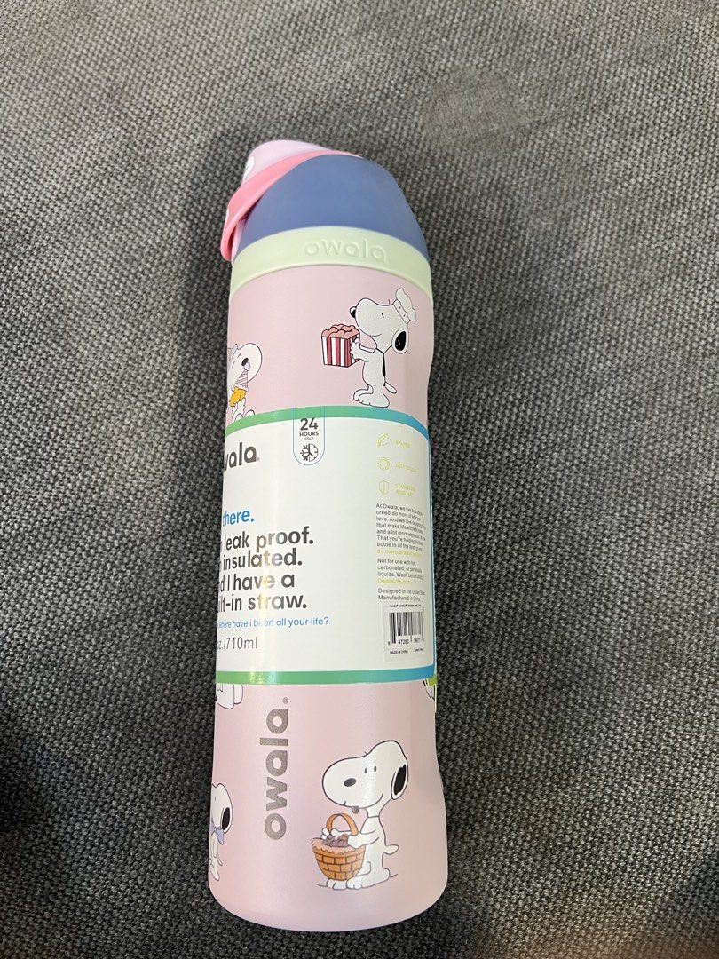 Owala Pink Snoopy with Blue Cap - FreeSip Water Bottle - 24oz/710ml442307708935874563