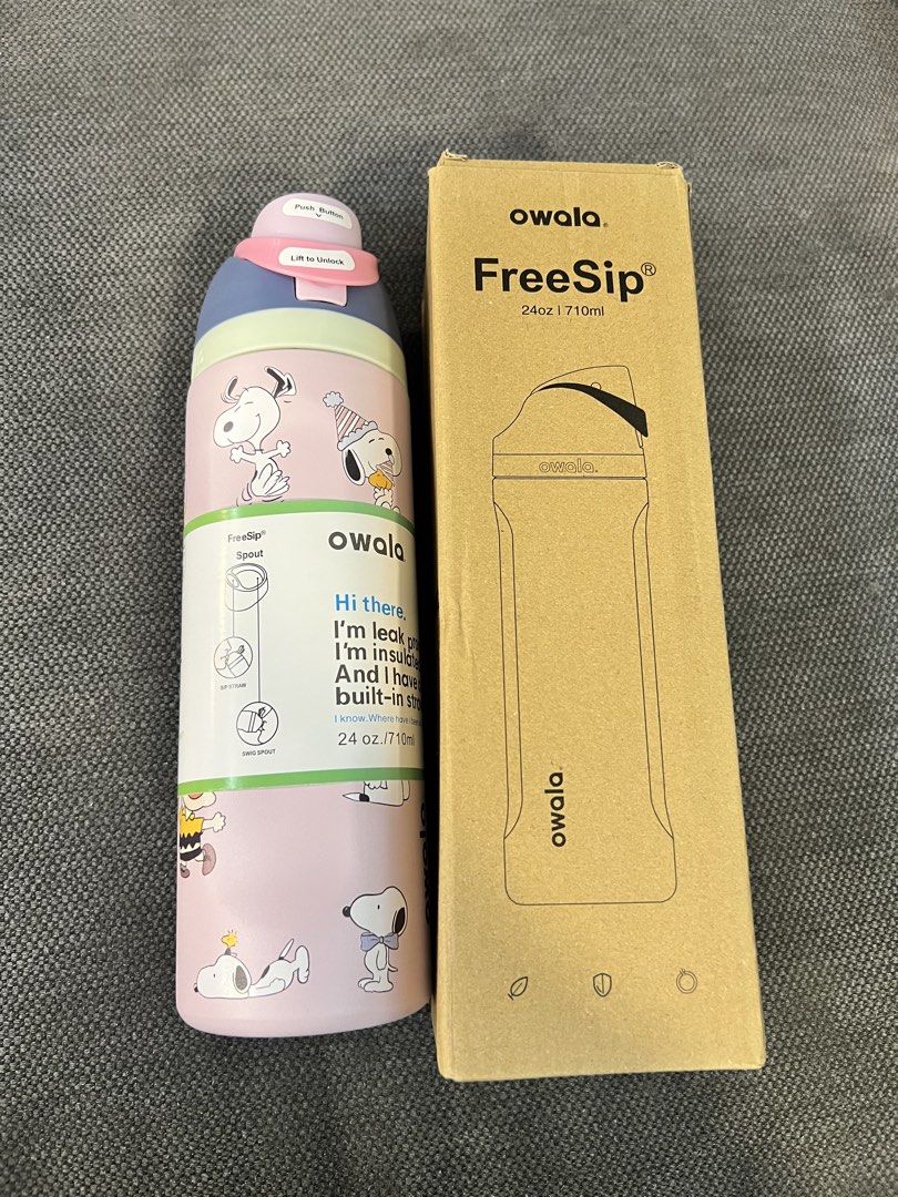 Owala Pink Snoopy with Blue Cap - FreeSip Water Bottle - 24oz/710ml442307708935874561