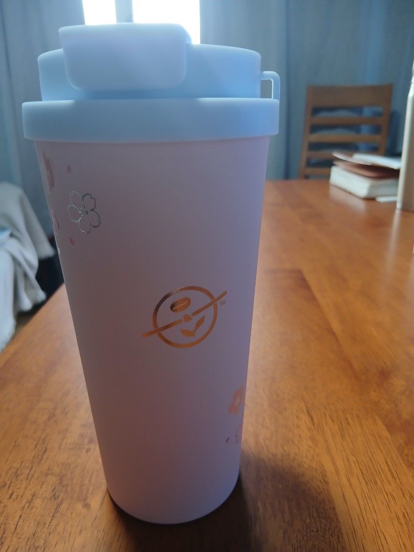 Coffeebean Pink Tumbler with Floral Design
