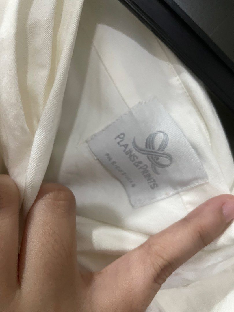 Plains & Prints White One-Shoulder Dress (Category: Dresses) located in Rizal. Submitted by ethriftstudios (Listing ID 1435446490, Image 2). Description: See stains in last photo.