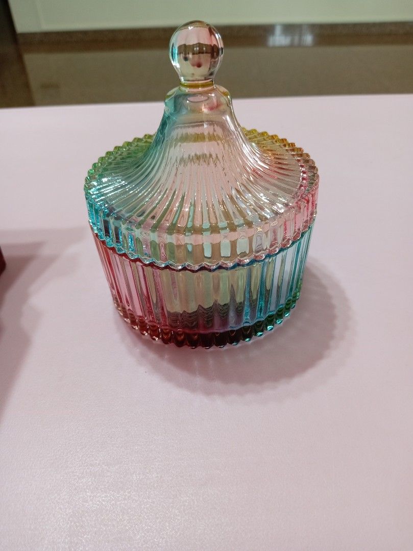Rainbow Glass Candy Jar with Lid442080003422300161