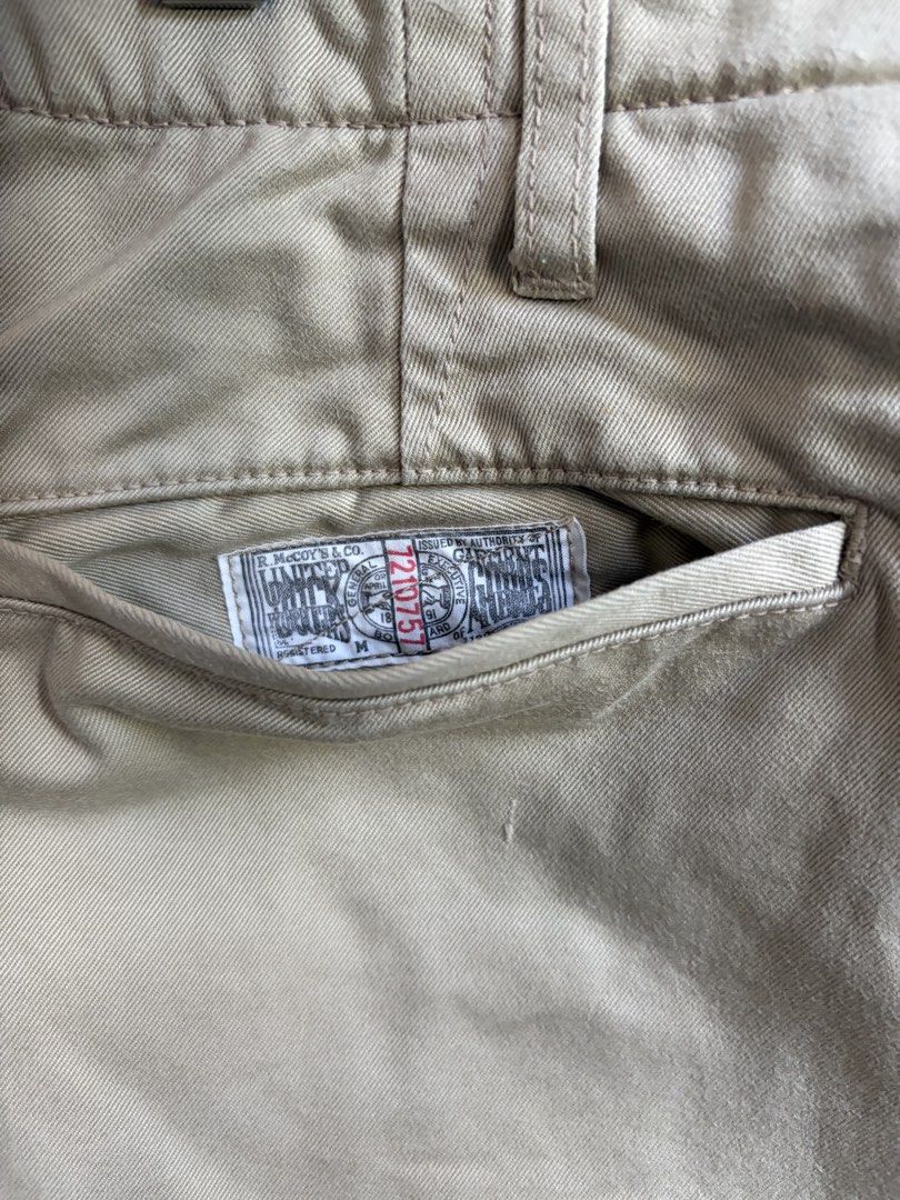 Real McCoy's Khaki Chinos (Category: Chinos) located in Urdaneta. Submitted by theoldmanstore (Listing ID 1435518202, Image 3). Description: - Authentic Real McCoy's chino pants - Neutral beige color - Button closure - Classic five-pocket design - Real McCoy's label visible - Well-made and durable - Perfect for everyday wear.