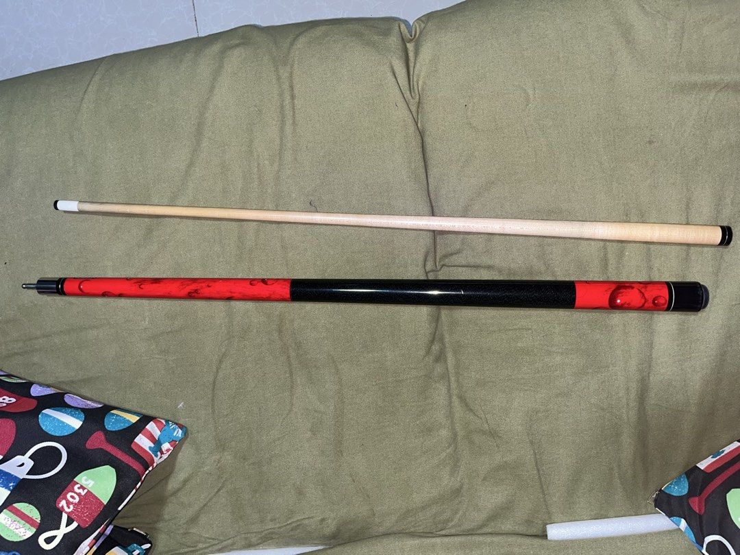 Robson red cue stick quick release (Category: Billiards and Bowling) located in Manila. Submitted by skdwldr (Listing ID 1435459893, Image 1). Description: - 19 oz - 12mm tip - stainless steel joint - quick release joint - laminate wrap - free hard case .