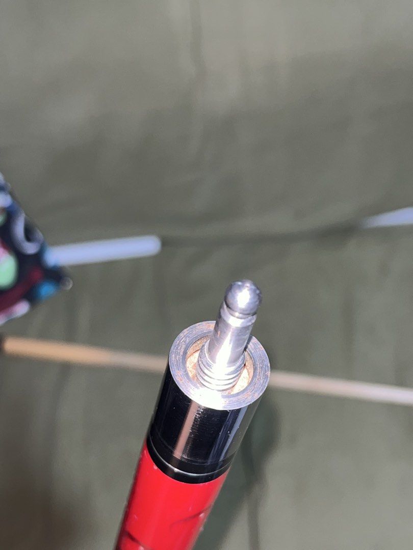 Robson red cue stick quick release (Category: Billiards and Bowling) located in Manila. Submitted by skdwldr (Listing ID 1435459893, Image 3). Description: - 19 oz - 12mm tip - stainless steel joint - quick release joint - laminate wrap - free hard case .