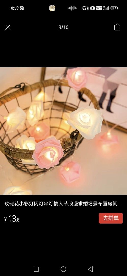 Rose Flower String Lights - Romantic Decor