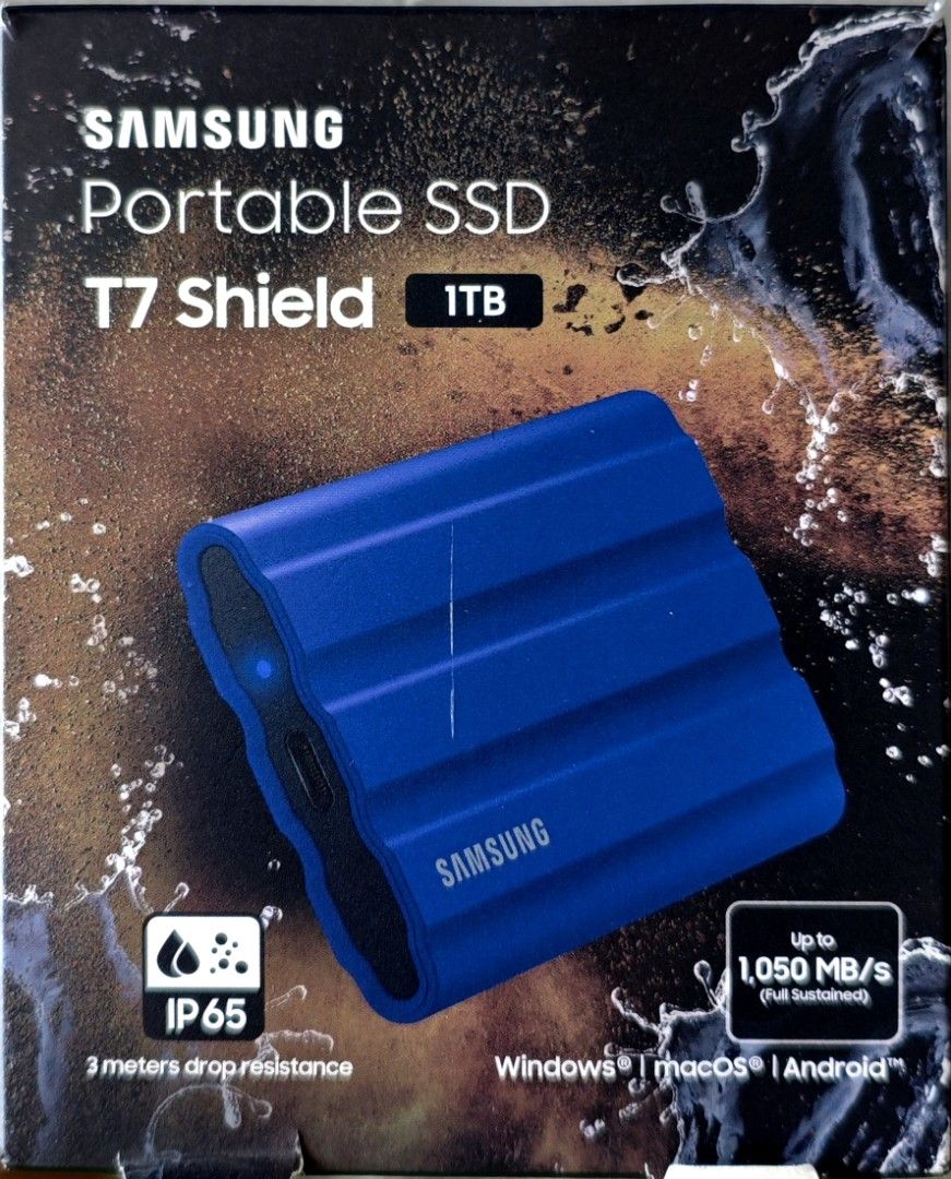 Samsung T7 Shield 1TB Portable SSD - Blue