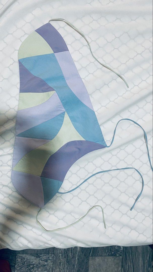 Sanina Creative Hub Patchwork Top (Category: Sleeveless) located in Quezon City. Submitted by smithram (Listing ID 1435405069, Image 2). Description: - Sanina Creative Hub patchwork top - Unique design with pastel colors - Features tie straps for an adjustable fit - Solid light-colored back - Perfect for a casual and stylish look.