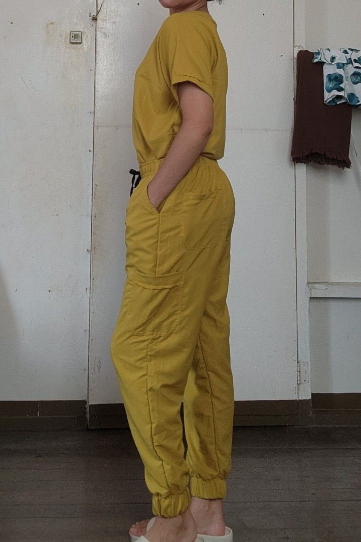 Scrub Suit - Mustard (Category: Sets or Coordinates) located in Lingayen. Submitted by brulee21 (Listing ID 1435387368, Image 3). Description: - SD Easy Wear Mustard Scrub Suit - V-neck top with chest pocket - Pants with drawstring waist, pockets, and elastic cuffs - Made from cotton mild stretch fabric - Size chart available in images rfs: sizing down reference: model stands 5'6" and 67kg.
