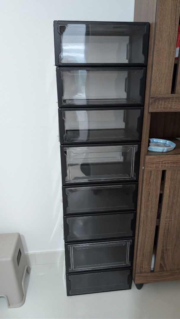 Stackable Shoe Storage Box - Black442065926184642562