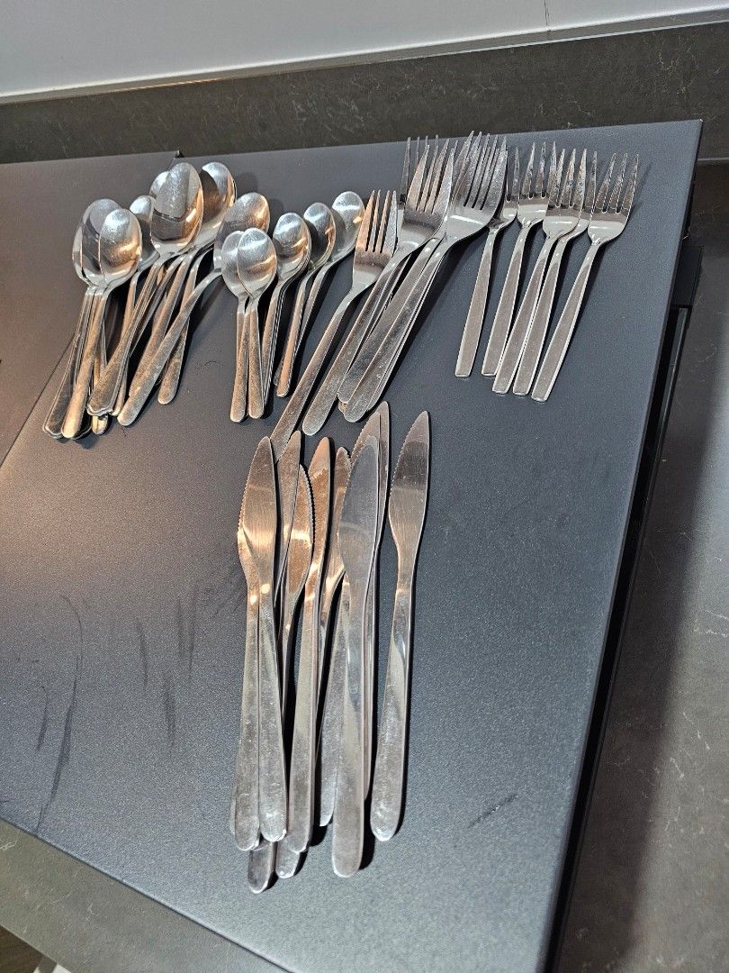 Stainless Steel Cutlery Set - Forks, Knives, Spoons
