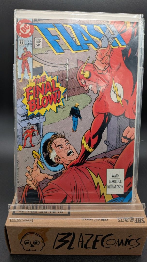 The Flash #77 1993 (First Jollibee Cameo) (Category: Comics & Manga) located in Manila. Submitted by blazecomics (Listing ID 1435408862, Image 1). Description: - The Flash #77 comic book - Published by DC Comics - Features The Flash on the cover - Cover art: Fight scene with "The Final Blow!" - First Jollibee cameo was in June 1993, one panel shows "Jollibee Filipino style hamburgers" - Comes in a protective sleeve Item Location: Quezon City Paym