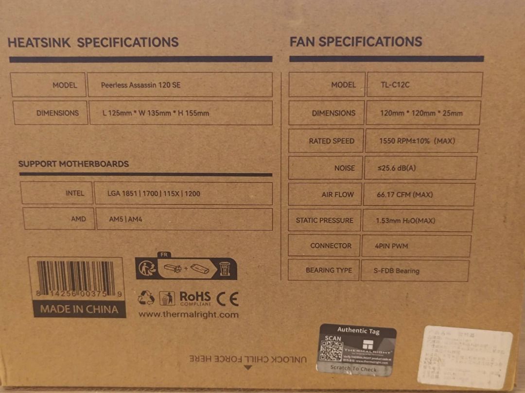 Thermalright Peerless Assassin 120 SE CPU Cooler442013032184565763