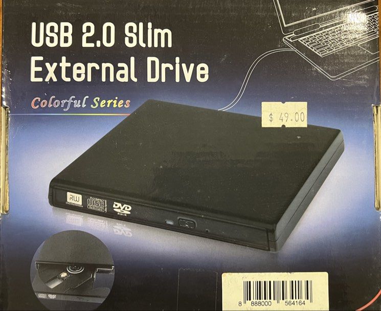 USB 2.0 Slim External DVD Drive - Brand New