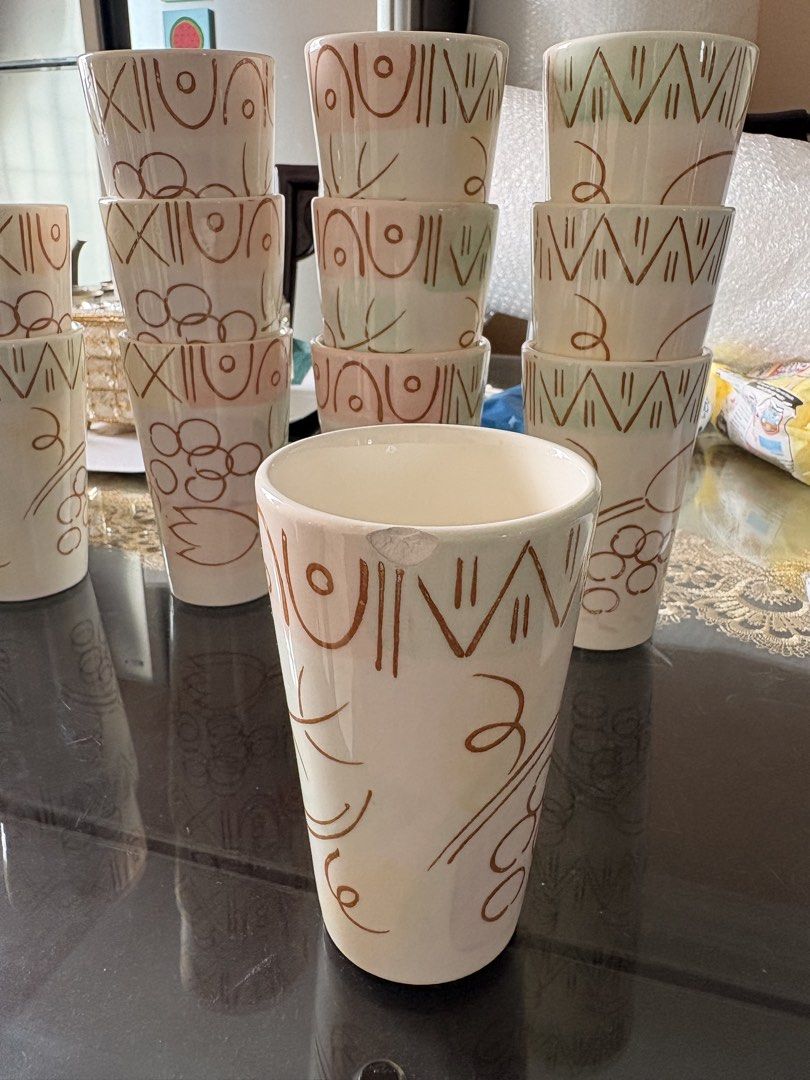 Vintage Ceramic Cups - Set of 12442188143253923842