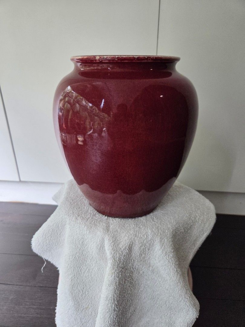 Vintage Red Ceramic Vase