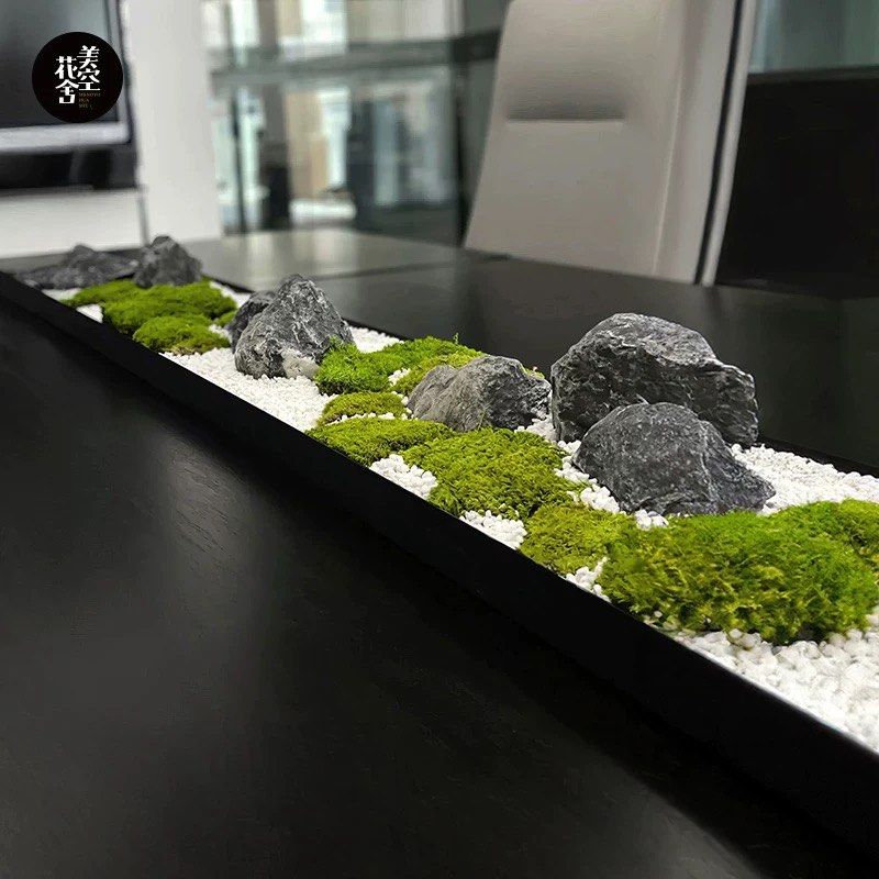 Zen Garden Planter with Rocks and Moss