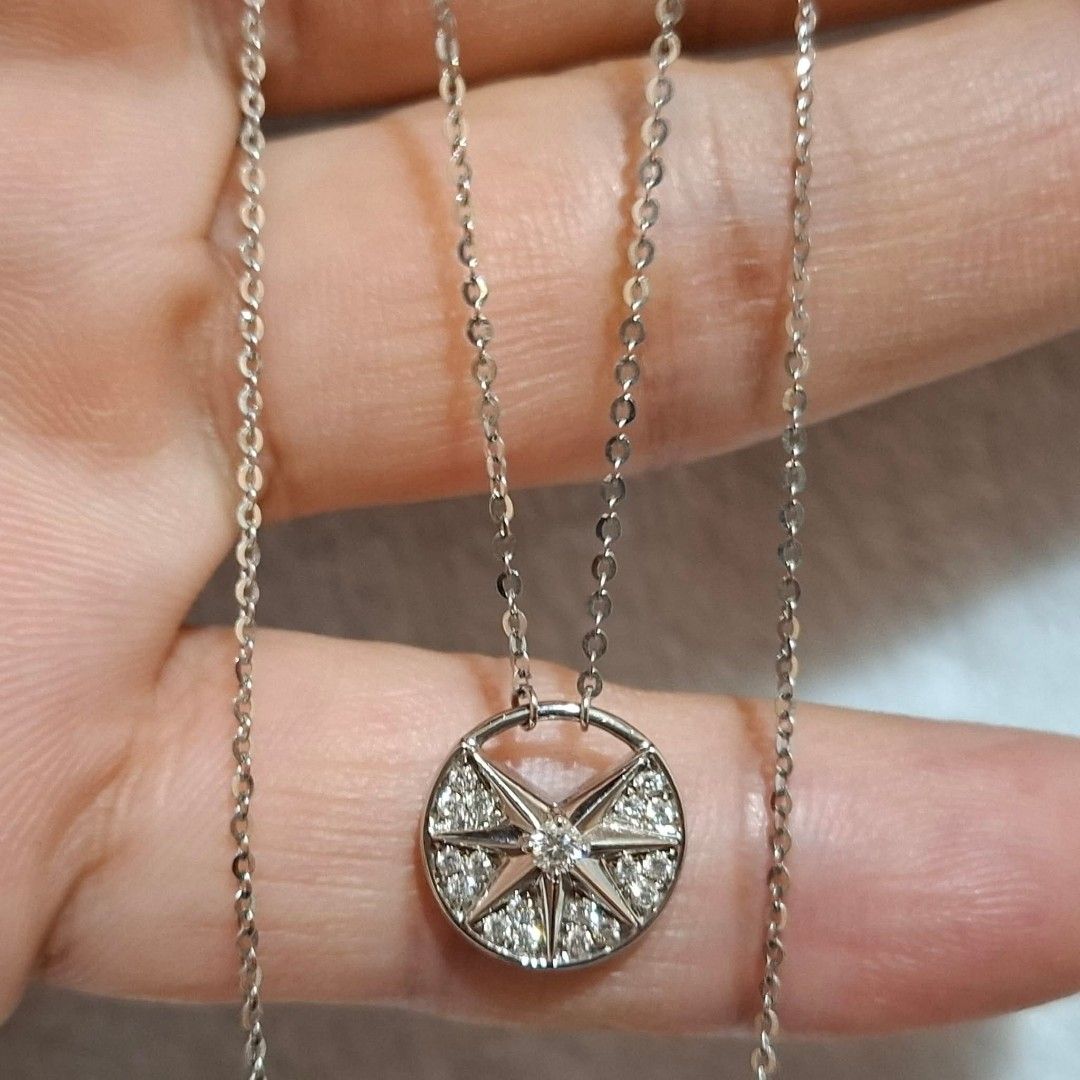 18k White Gold Diamond Necklace (Category: Necklaces) located in Manila. Submitted by yourluckyday888 (Listing ID 1437023496, Image 2). Description: GIA ID100 tested. Video available upon request! Preowned 18k white diamond necklace (.19ct VVS1 G-J, 3.10 grams, 18 inches long). Only 33,500 pesos. Pwede COD or COP ng LBC with 3,000 pesos downpayment..