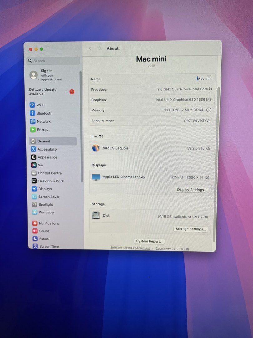 Apple Mac Mini 2018 - Intel Core i3, 16GB RAM450372117704878083