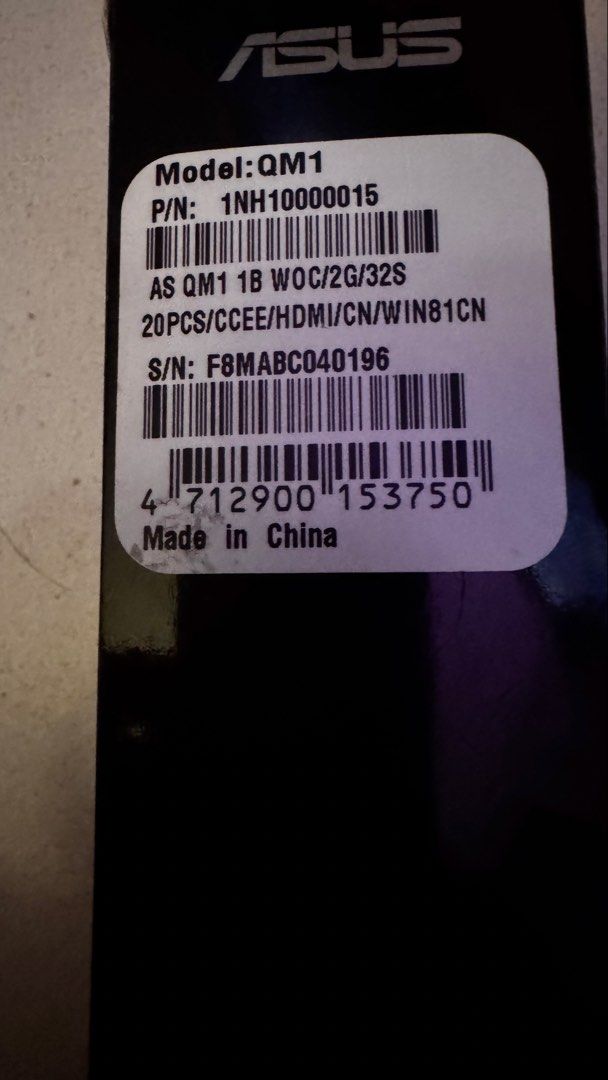 ASUS QM1 PC Stick - Brand New450735470774865921