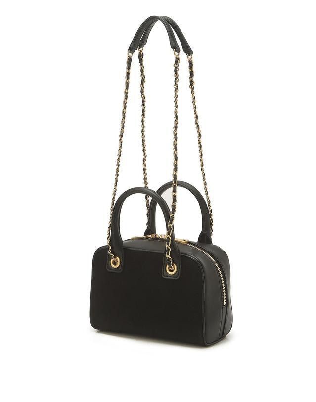 Authentic Jill Stuart Bag (Category: Luxury Bags & Wallets) located in Mandaue City. Submitted by bags__lover (Listing ID 1410794782, Image 3). Description: Jill Stuart Coco Black Bag Features: - Small size - Zip closure with gold-toned hardware - Includes dust bag and card - Canvas and leather material - Can fit Iphone pro max and medium size wallet.