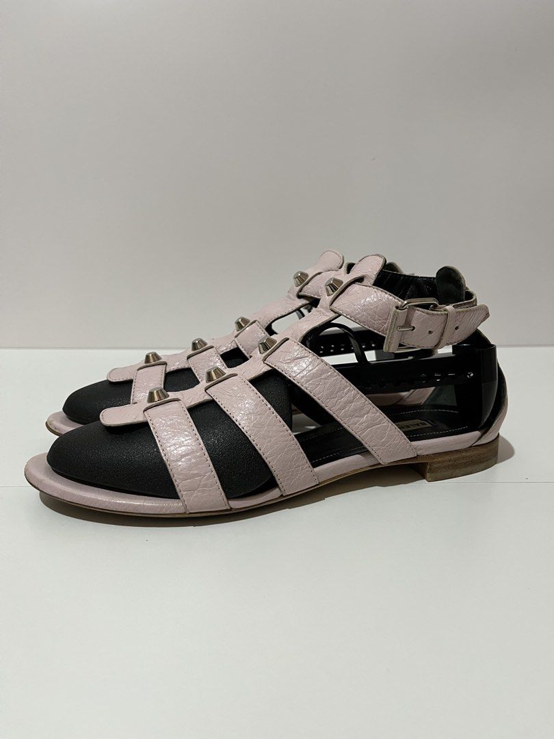 Balenciaga Arena Studded Gladiator Sandals (Category: Flats & Sandals) located in Agdangan. Submitted by excommunicado_ (Listing ID 1437168891, Image 3). Description: Balenciaga Arena Studded Gladiator Sandals Size 38.5 on tag Heel height - 0.5” Excellent used condition Minor signs of use (see pics for reference) Pair only No other inclusions Note: Feel free to ask questions before purchasing.