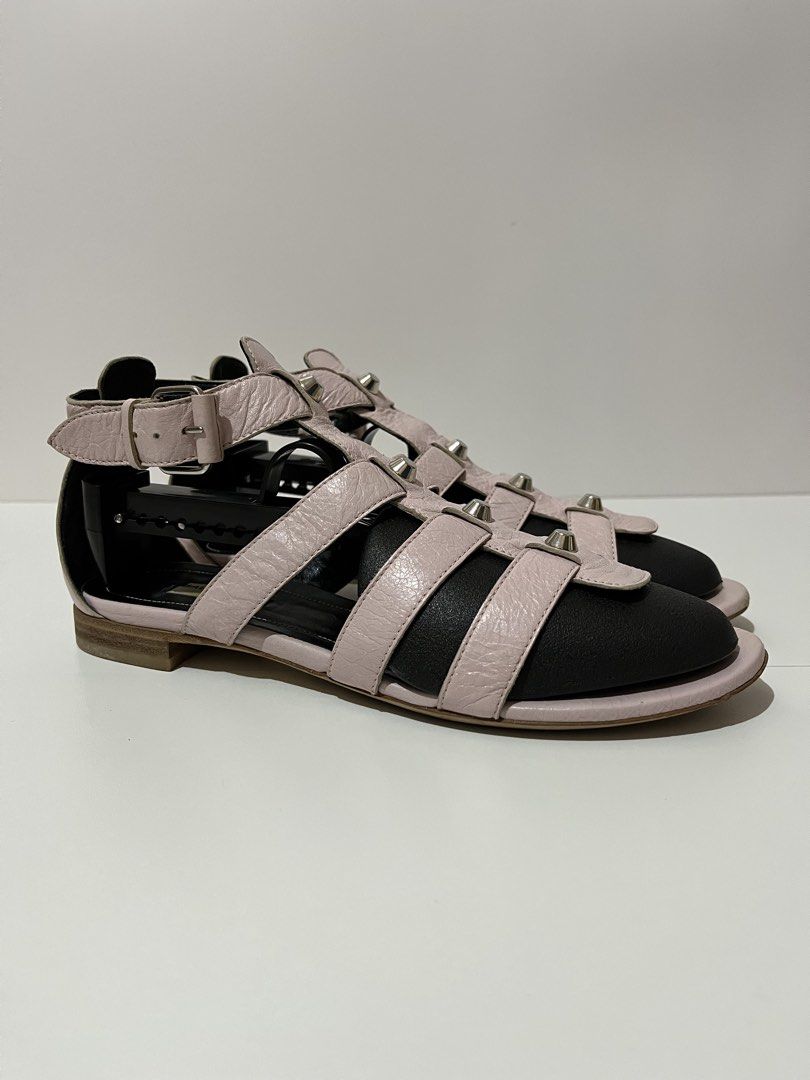 Balenciaga Arena Studded Gladiator Sandals (Category: Flats & Sandals) located in Agdangan. Submitted by excommunicado_ (Listing ID 1437168891, Image 1). Description: Balenciaga Arena Studded Gladiator Sandals Size 38.5 on tag Heel height - 0.5” Excellent used condition Minor signs of use (see pics for reference) Pair only No other inclusions Note: Feel free to ask questions before purchasing.