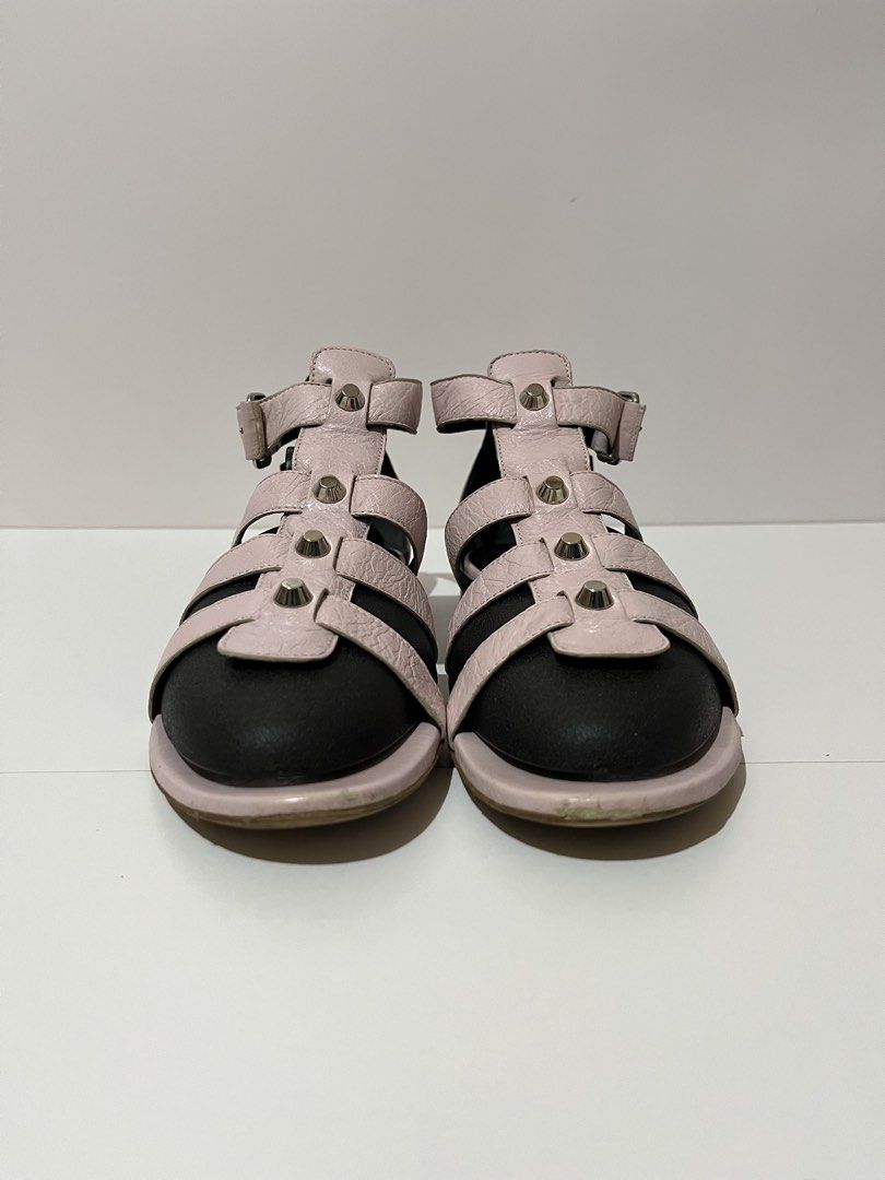 Balenciaga Arena Studded Gladiator Sandals (Category: Flats & Sandals) located in Agdangan. Submitted by excommunicado_ (Listing ID 1437168891, Image 2). Description: Balenciaga Arena Studded Gladiator Sandals Size 38.5 on tag Heel height - 0.5” Excellent used condition Minor signs of use (see pics for reference) Pair only No other inclusions Note: Feel free to ask questions before purchasing.
