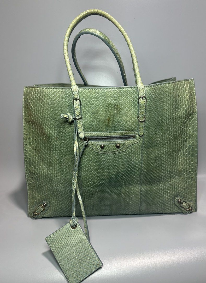 Balenciaga papier python leather tote bag (Category: Luxury Bags & Wallets) located in Atok. Submitted by fullroom.dgs (Listing ID 1437042273, Image 1). Description: Balenciaga papier python leather tote bag authentic rank a to ab no inclusion bag only.