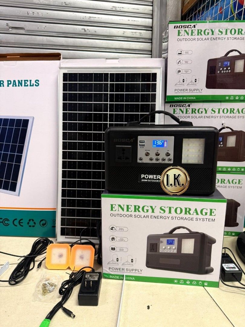 Bosca power supply (Category: Batteries & Power Banks) located in Manila. Submitted by minidivisoria (Listing ID 1437118806, Image 2). Description: BOSCA POWER SUPPLY ✅200 wtts ✅30 watts solar panel PM FOR BULK ORDER.