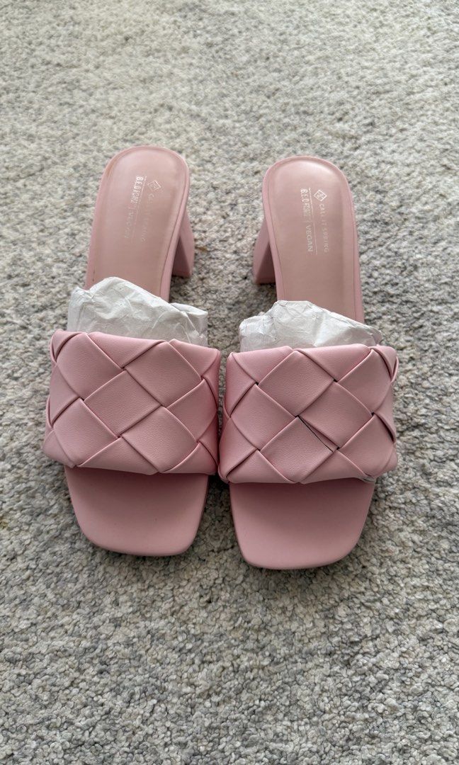 Brand New Call It Spring Pink Mule Heels (Category: Heels) located in Manila. Submitted by lux98 (Listing ID 1336805794, Image 1). Description: Brand New Kept unused Call It Spring Heeled Mules w Box Color: Pink Size is US 7 eqv to EUR 37.5 eqv to UK 4.5 Tag price: 2,495 selling only for 1,500!! Rfs: Decluttering anything unused/brand new.