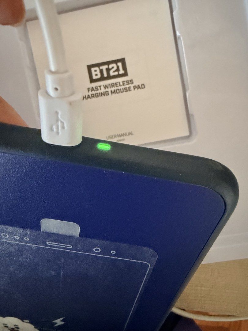 BT21 Fast Wireless Charging Mousepad (Category: Mouse & Mousepads) located in Las Pinas. Submitted by goldenoona_ (Listing ID 1437111008, Image 2). Description: Downsizing my BTS collection. 💜 Looking for new ARMY homes. BT21 Fast Charging Wireless Mousepad Like new, used a few times in the office. But in my new work, we didn’t have our own workstations, so I can’t leave it there kaya selling nalang. The mousepad is smooth, the charger is still 